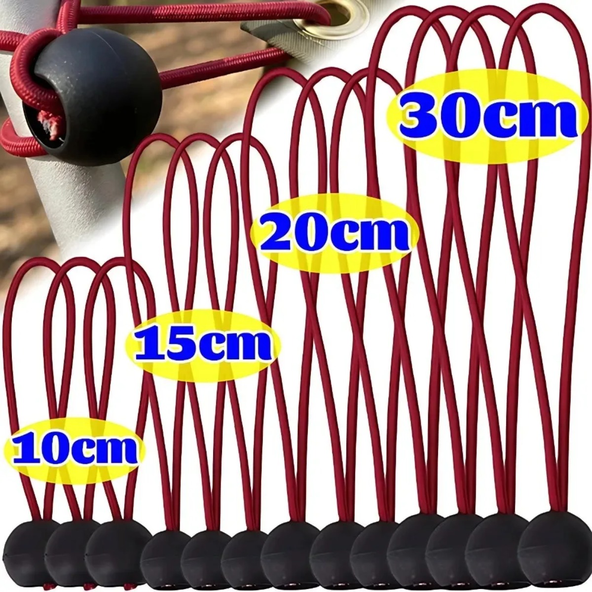 Outdoor Camping Sleeping Bag - Multifunktionales Bungee-Seil Zeltbefestigungsschnur Elastische Spannband Schnalle