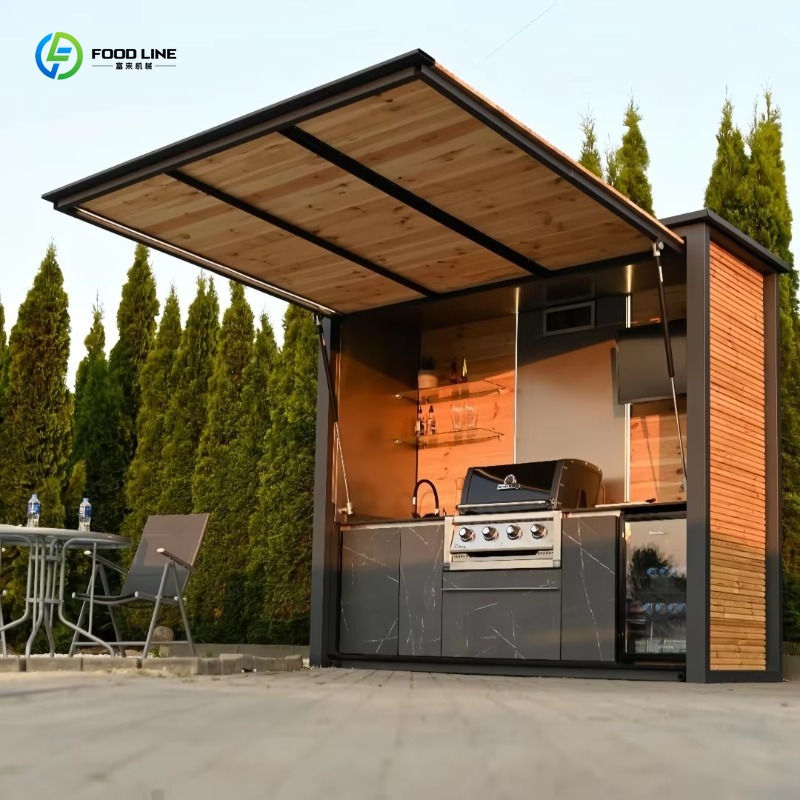 Outdoor Camping Kitchen Set - Maßgefertigtes Vorgefertigtes Outdoor-Gartenküchen-Set Wetterfester Tragbarer BBQ-Unterstand