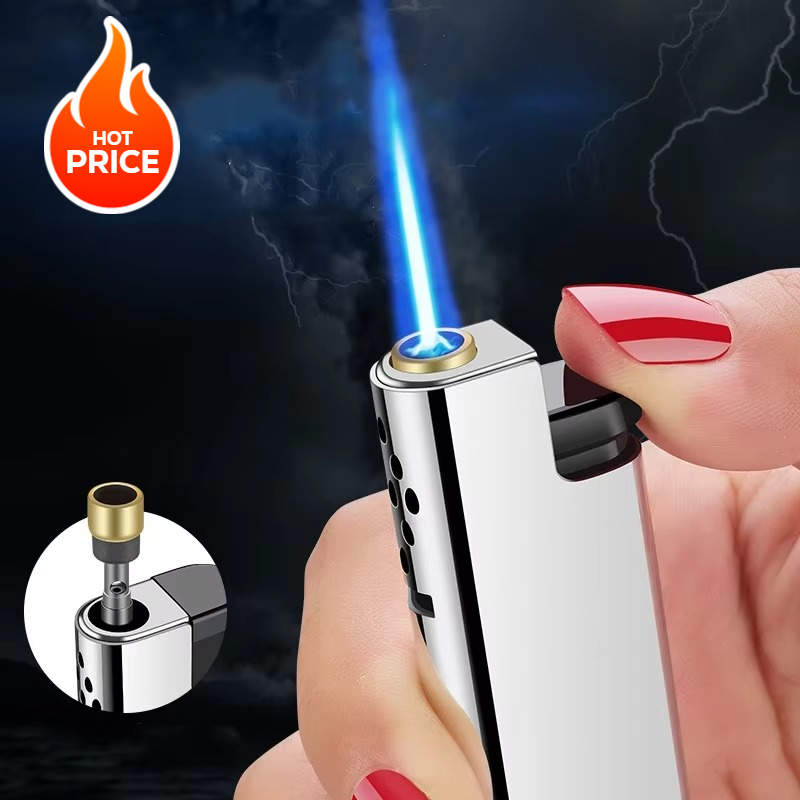 Outdoor Camping Direct - Neues Windfestes Direktsprüh-Feuerzeug mit Blauer Flamme,