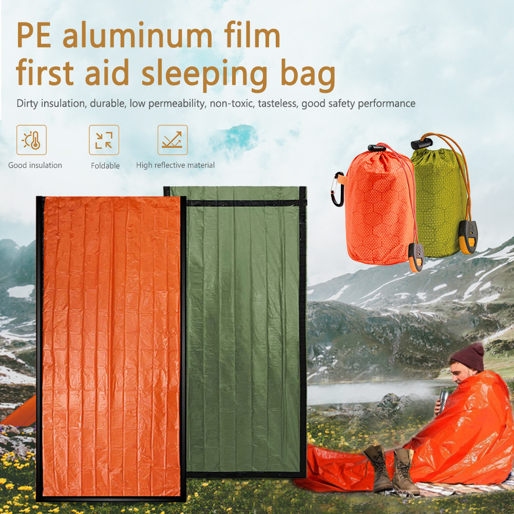 Outdoor Camping Sleeping Bag - Thermoschlafsack Tragbare Isomatte Steppdecke PE-Aluminiumfolie Warm