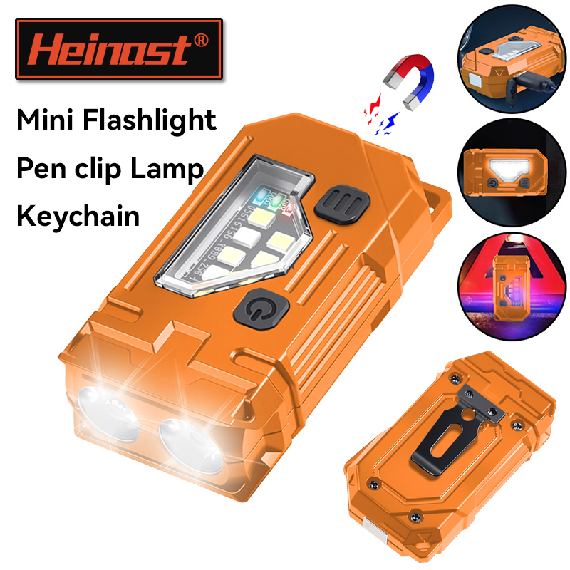 Headlamp - Mini-Schlüsselanhänger, EDC-Taschenlampe, wiederaufladbar, magnetische Taschenlampe, superhelle