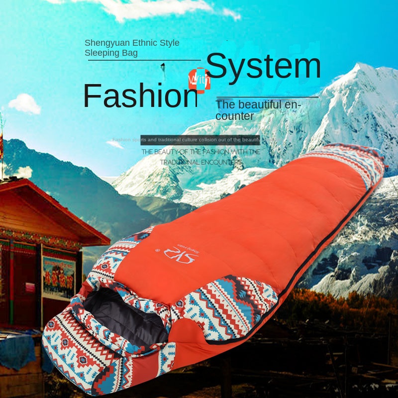 Outdoor Camping Sleeping Bag - Ultraleichter Nylon-Mumienschlafsack für Erwachsene, wasserdicht, mit