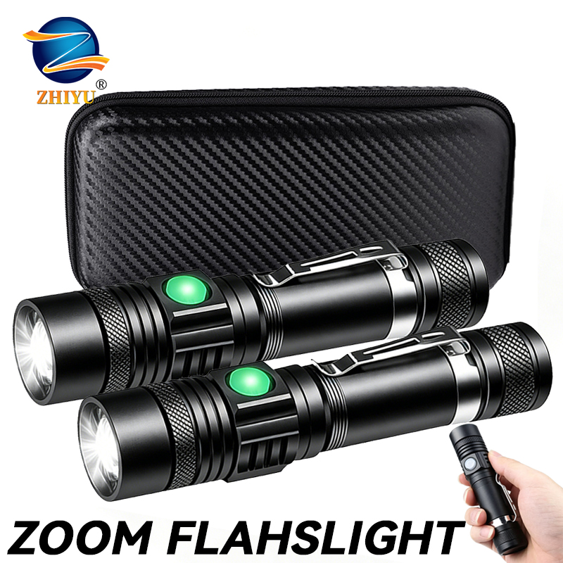 Headlamp - T6 LED Wiederaufladbare Taschenlampe, 18650 Zoombare