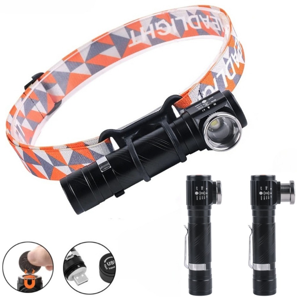Headlamp - Superhelle LED 90 ° Stirnlampe Zoombar